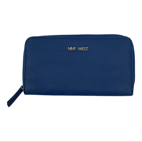 Nine West Blue Cobalt Single Zip Wallet - Picture 6 of 9